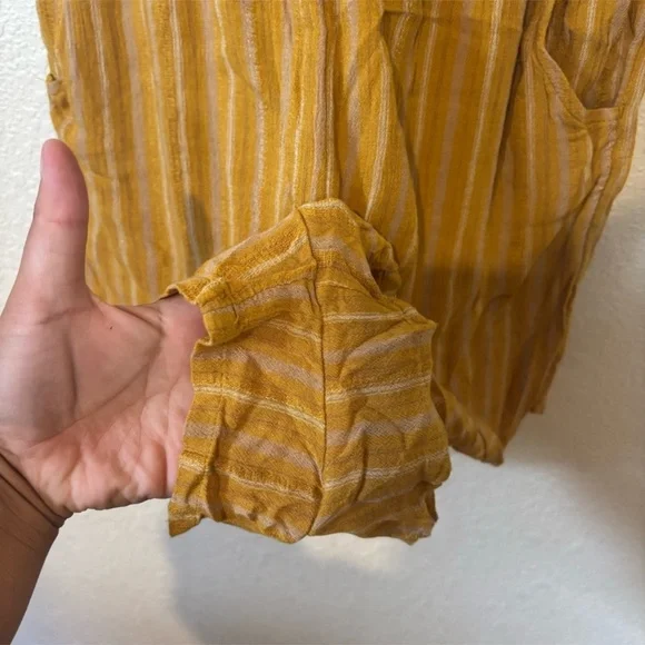 American Eagle Yellow & Cream Striped Smocked Top Strapless Romper Small - Picture 6 of 9